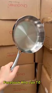 Chảo cạn chảo xào chảo chiên rán chảo inox:  Chảo cạn Chockmen 20cm chất liệu inox 18/10 đúc liền 3 lớp ckm322