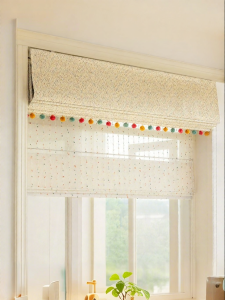 French Blackout Dual Layer Day and Night Roman Curtain For Childrens Room