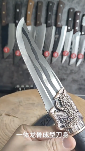 Pisau Lapah Daging Kepala Naga Tempa Forged Butcher Boning Knife Super Tajam Dengan Sarung Pisau Dapur