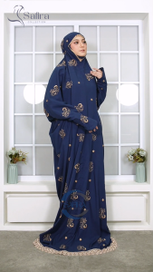 Mukena Terusan Dewasa Bordir Floral Mukenah Lajuran