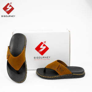 Dép Xỏ Ngón Nam Da Bò Sáp SIGOURNEY DN-114 Dép Kẹp Đế Khâu Chắc Chắn Bảo Hành 18 Tháng