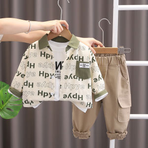 New Autumn Baby Clothes Children Boys Jacket T-Shirt Pants 3Pcs/Set Toddler Girls Clothing Infant Letter Costume Kids Tracksuits
