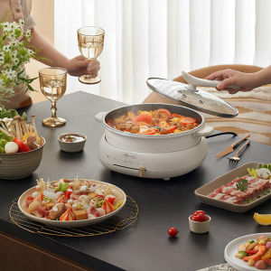 Bear electric hot pot with large capacity upgrade anti-scalding detachable and washable cooking pot handle hot pot utensils