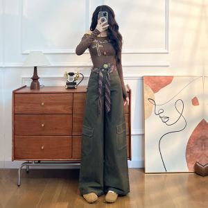 Fashionable Wide Leg Workwear Jeans High Waist Straight Cut Loose Design Spring Autumn New Arrival Hong Kong Style Streetwear