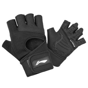 Li-Ning | Găng tay tập luyện nam có hở ngón có quấn cổ tay chống trượt chuyên dụng hít xà đơn tập tạ chống chai tay