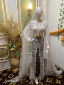 Kebaya akad batu swaroski juntai payet Semata Kaki