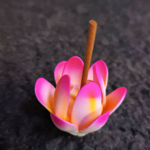 Lọ Đốt Trầm Hương Sen Nhỏ Thủ Công Bằng Gốm Kèm Giá Đỡ Nhang Trầm Hương Vật Trang Trí Thiền Đạo Để Bàn Trang Trí Nhà Cửa.
