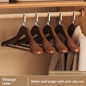 Real Wood Velvet Coat Hanger for Hanging Pants Smooth Edge Anti-Slip Suitable for All Kinds of Pants And Skirts Storage Organizer