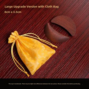 Sacred Cup Peach Wood Yin Yang I Ching Oracle Bone Cup Matsu Goddess Protection Home Decorative Ornament Chinese Style