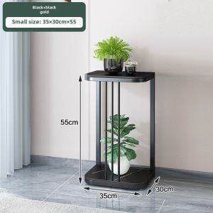 Accessible Luxury Flower Rack Scandinavian Indoor Home Balcony Stone Plate Shelf Living Room Simple Iron Flower Pot Flower Rack Shelf