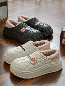 Dép Cotton Chống Thấm Nước Cho Nữ Mùa Thu Đông Đế Dày Lông Cừu Một Mảnh Dép Đi Trong Nhà Dép Đi Ngoài Trời Cho Nam