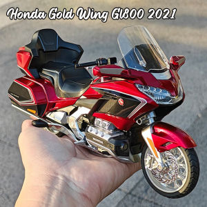1:11 Scale Honda Gold Wing GL800 2021 Alloy Motorcycle Model Diecast Car Sound Light Car Lovers Collection Kids Birthday Gift Metal Boys Toys
