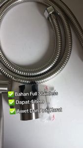 Jet Shower Cebok Toilet Stainless plus stop kran 2on/off - 1/2 Inch - High Quality