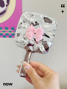 Portable Retro Handheld Makeup Mirror for Women Cute Cartoon Style Glass Mirror Compact Size Convenient Carry on Beauty Tool