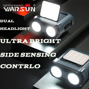 Warsun เซ็นเซอร์อัจฉริยะชาร์จได้ไฟฉายคาดศีรษะนกฮูกไฟฉายคาดศีรษะไฟหน้ากันน้ำสีสดใสมาก