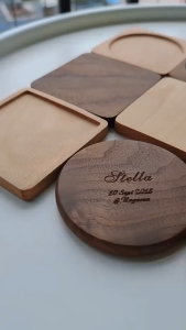 Minimalist Wooden Coaster Quality Welnut Made Retro Insulation  Mug Cup Mat Coffee Mug Mat Square Round Thicken Wood Placemat