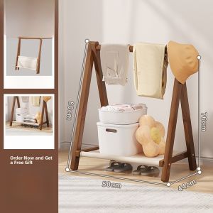 Bedside Foldable Clothes Hanger Rack Evening Bedroom Storage Organizer Hotel Headboard Floor Standing Coat Hook Shelf
