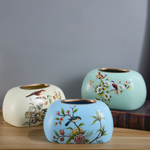 American Style Ceramic Tissue Box Display Simple Living Room Home European Napkin Drawer Paper Box Creative Tea Table Storage Luxury