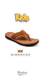 Sandal Anak Laki Laki Working KDZ - Japit & Sandal Kulit Anak TK Casual Trending Size 28-32