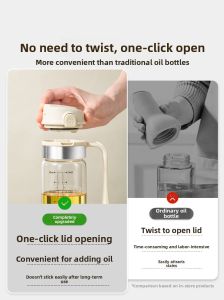 Gravity Operated Glass Oil Bottle Leak Proof Kitchen Household Soy Sauce Vinegar Seasoning Bottle Liquor Oil Pot Auto Opening