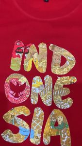 atasan kaos t-shirt baju anak cewek cowok laki perempuan katun lengan pendek seragam 17 agustus HUT RI merdeka Indonesia batik