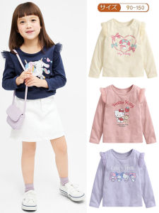 Princess Cartoon Long Sleeve Cotton T-Shirt for Girls Base Layer Shirt Spring Autumn Kids Fashion Pure Cotton Sweat Absorbent