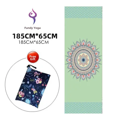Thickened Non-slip Yoga Mat Print Yoga Towel Eco-friendly Sweat Absorbent Exercise Fitness Fans Supplies 185CM*64CM