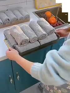 MPHL0811 Kain Lap Dapur Microfiber Anti Minyak Serap Air Cepat Kering Lap Serbaguna 5 Pcs