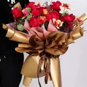 Kertas Buket Bunga Warna Metalik Metal Flower Wrapping Bouquet Paper Metal Colored Film KB081
