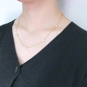 LUXUSTEEL Neckalce For Women No Fade Colorful Crystal Pendant Lady Girls Accessories 2022 Hot Sale Long Chains Necklaces