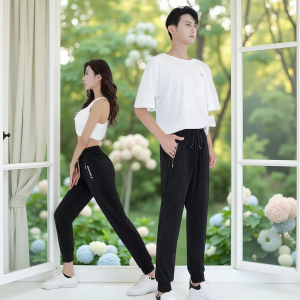 New Ice Silk Men Pants 2025 Summer New Black Gray Thin Business Casual Pants Outdoor Elastic Breathable Straight Leg Sweatpants