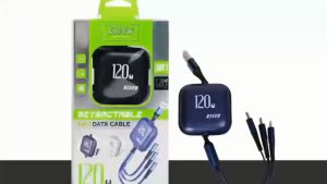 BISEN G-1202 120W 3in1 Retractable Super Fast Charging Data Cable.·For Android Type C Micro For IPh. TPE Tensile Wire·Five-speed Free Adjustment·Two-way Stretching·Free to Retract and Release.Electronic Cellphone Charger Mobile Smartphone.