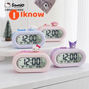 Tôi Biết Đồng hồ báo thức kỹ thuật số Sanrio chính thức dành cho sinh viên-hoàn hảo cho ký túc xá trường học có các nhân vật Hello Kitty My Melody cinnamoroll và kuromi