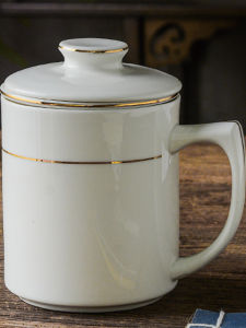 Business Office Ceramic Mugs Tea Water Separation Cups with Lid Flower Tea Tools Ceramic Teacups for Office Use Creative Chinese Style