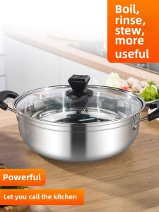 Thickened Stainless Steel Soup Pot for Home And Commercial Use Gas And Induction Cooktop Specialized Pot for Hot Pot And Soup Making