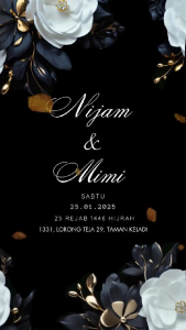 Kad Kahwin Design 52 | Digital | Aqiqah | Pertunangan | Hari Lahir | Lain-lain | Warna Putih Hitam
