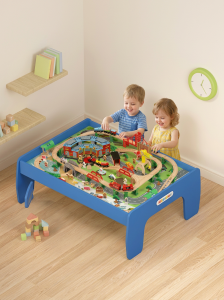 EDWONE | Extra Long Wooden Electric Toy Train Assembly