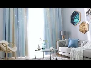 Miliso Modern Gradient Color Curtain 2 Layer Gradient Starry Stars Curtain Screen Blackout Curtain Room Decor