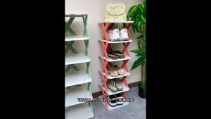SHENAR Rak Sepatu Model Lipat Multi Layer Bahan Plastik Rak Sepatu Zig zag Rak Tanaman Rak Bunga Hiasan Rak Serbaguna Tempat Sepatu Silang Untuk Kamar Mandi TARA 3 LAYER DAN MAX 5 LAYER