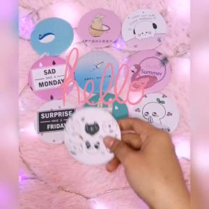 Gratis Ongkir - Cermin Bulat Karakter / Sovenir / Cermin Make Up Mini / Cermin Bermotif Animasi