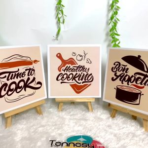 TENNESY HIASAN DAPUR KITCHEN HOME COOKING WALL DECOR 20x20CM PAJANGAN KAYU POSTER KAMAR RUMAH