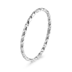 HIBAO Fashion Commute Style Titanium Steel Twisted Ring for Women Luxury Sensation Thin Finger Ring Non-fading Index Ring