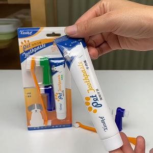 Pet Toothbrush Set Toothpaste for Dogs Cats Pet Toothbrush Brush Berus Gigi Kucing Ubat Gigi Kucing