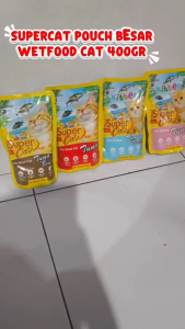 Supercat pouch besar 400gr makanan kucing basah