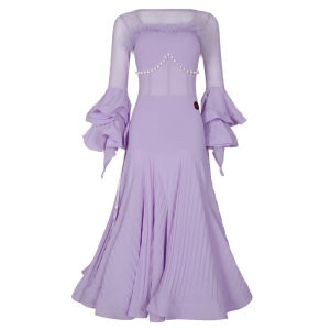 DANBAOLUO | Ballet Performance Ostrich Feather Purple Dance Dress