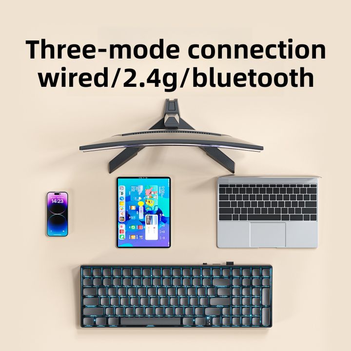 AULA | Wireless 2.4G Bluetooth Mechanical Keyboard Blue Switch Gaming ...