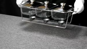 ถาดแก้วเสิร์ฟ บุฟเฟ่ต์ ถาดแก้วเสิร์ฟอุ่นอาหารทรงเหลี่ยม