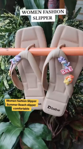 Womens Cute Fashion Flip-Flops High Quality Rubber Non-Slip Slippers Versatile Korean Style Cartoon Flip-Flops Suitable for Outdoor Wear and Home Wear 065523
