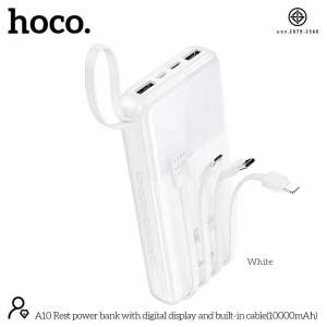 SYแบตสำรอง HOCO A10 B10 E10 Power Bank พาวเวอร์แบงค์ 10000mAh 20000mAh 30000mAh มีสายชาร์จในตัว มี LED