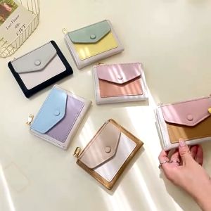 Dompet Kecil Wanita Import Warna Pastel Aesthetic Korean Fashion Slot Kartu Banyak